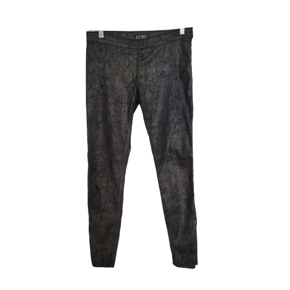 Armani Jeans Black Snakeskin Crackle Jeggings